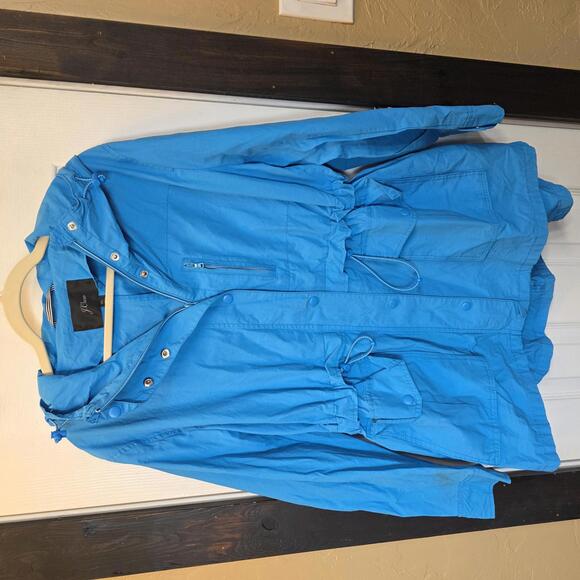 J. Crew Jackets & Blazers - J.Crew Women's Blue Hooded Lightweight Jacket XL NWOT